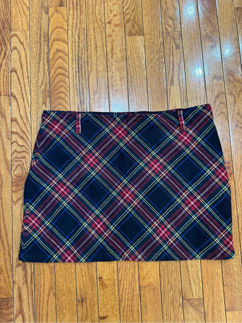 Old Navy Y2K Plaid Mini Skirt with Red & Yellow & Blue Accents - 16